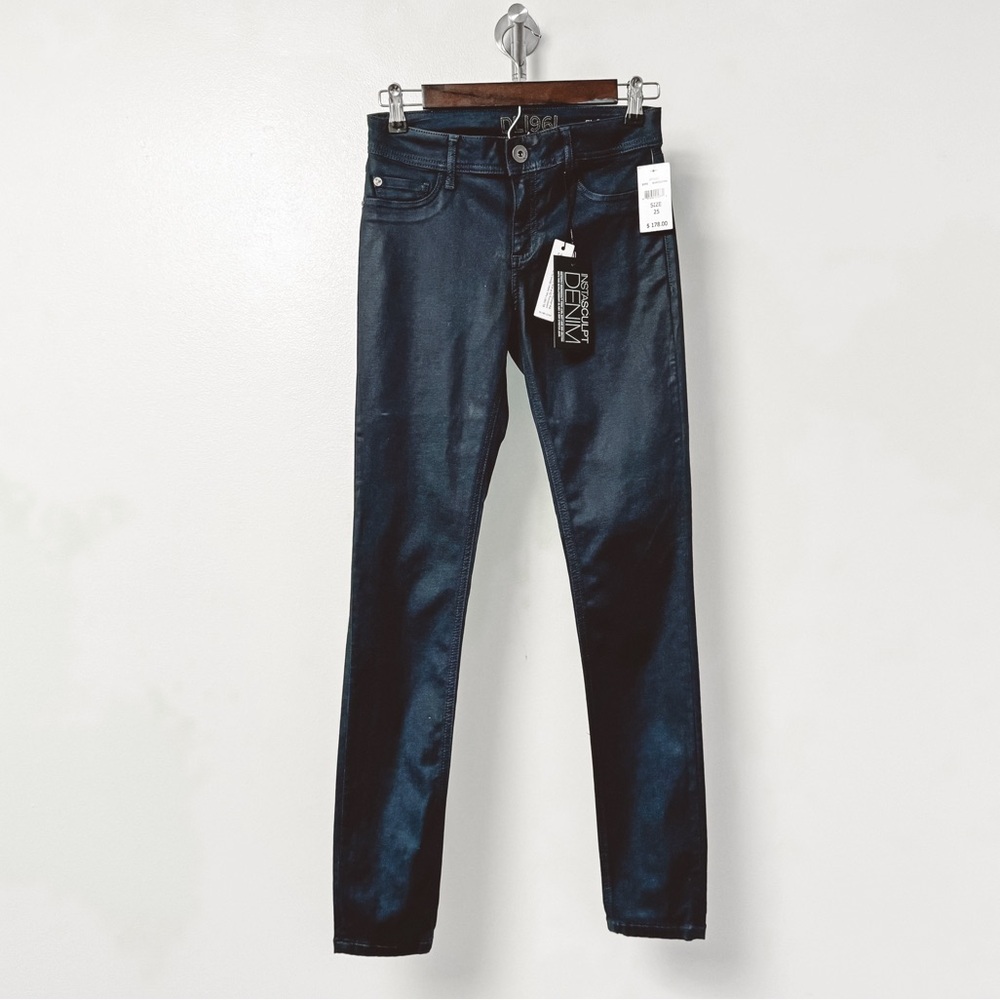 *NWT* DL 1961 Florence Instasculpt Casual Skinny Denim Jeans in Coated Black